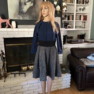 BNWT navy blue cotton and wool Lattori dress Size M